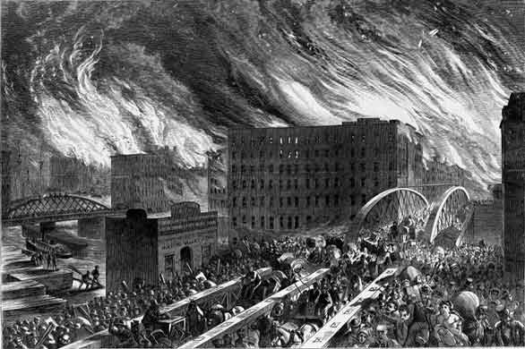8 oktyabrya 1871 goda nachalsya velikii chikagskii pojar 8 октября 1871 года начался Великий чикагский пожар
