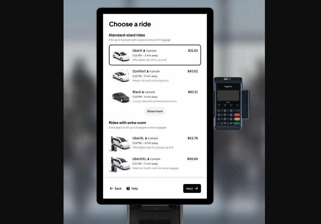 Uber начала устанавливать киоски с планшетами для заказа такси без приложения - 1 Uber nachala ustanavlivat kioski s planshetami dlya zakaza taksi bez prilojeniya Uber начала устанавливать киоски с планшетами для заказа такси без приложения